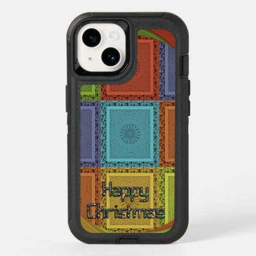 Happy Christmas Red Golden Green square  Curve  OtterBox iPhone 14 Case