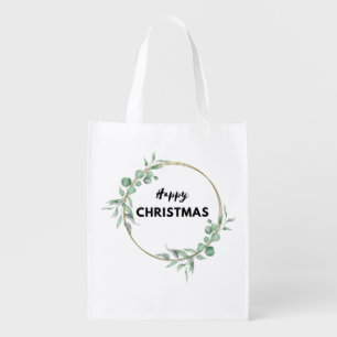 Happy Christmas reusable grocery bag