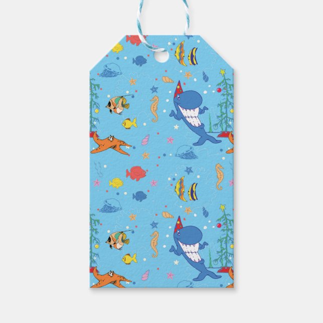 Happy Christmas Shark Gift Tags (Front)