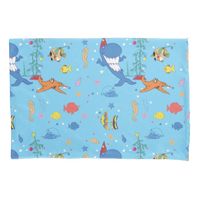 Happy Christmas Shark Pillow Case (Front)