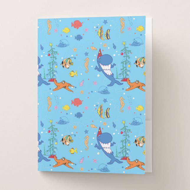 Happy Christmas Shark Pocket Folder (Front)