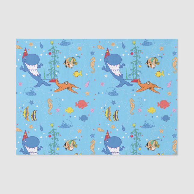 Happy Christmas Shark Tissue Paper (Front)