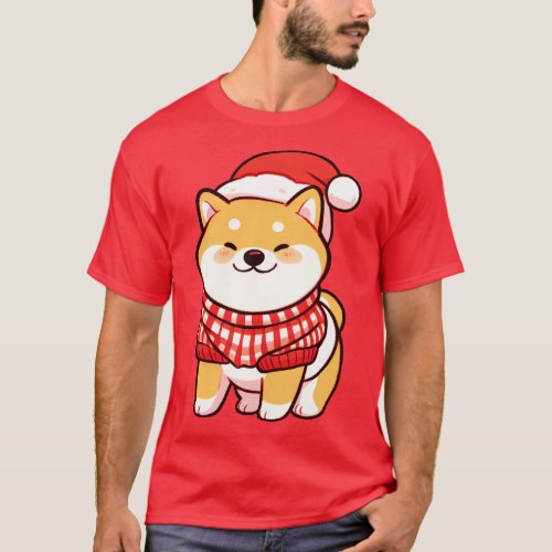 Happy Christmas Shiba Puppy T_Shirt