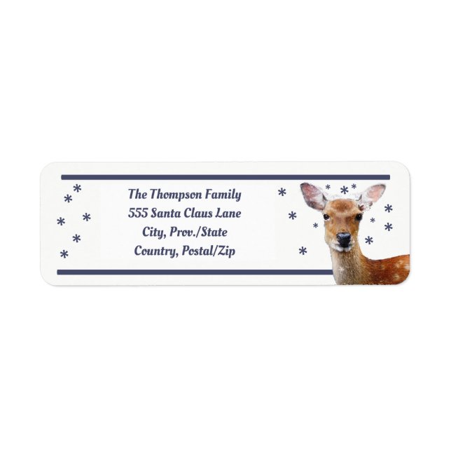 Happy Christmas  - Snow Deer Label (Front)