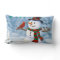 Happy Christmas Snowman & Birds Winter Scene
