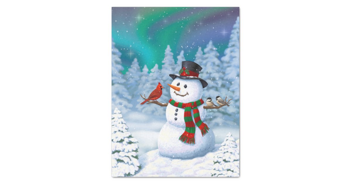 Cute Snowmen Tissue Paper, Zazzle