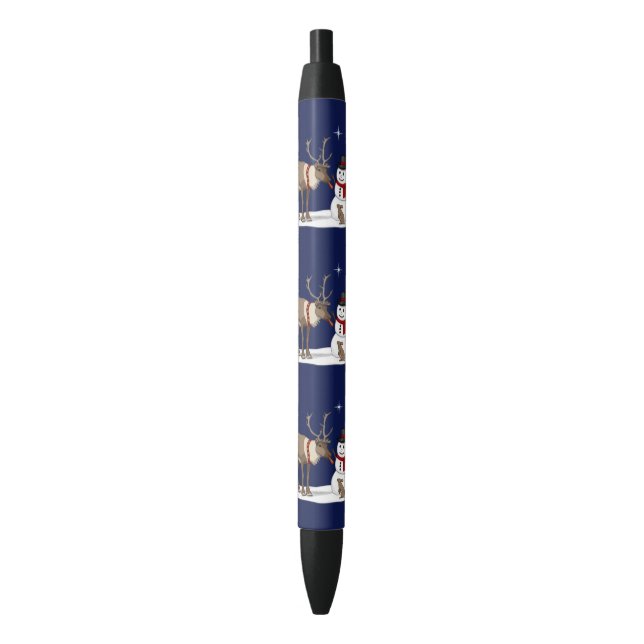 Happy Christmas Snowman & Cute Reindeer Pen (Front Vertical)