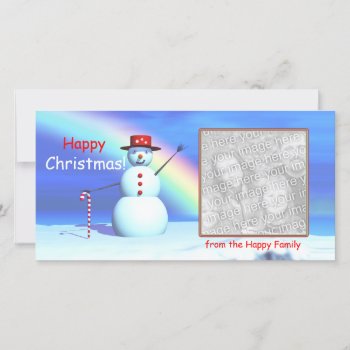 Happy Christmas Snowman Holiday Card by xfinity7 at Zazzle