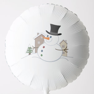 Happy Christmas Snowman Illustration Balloon