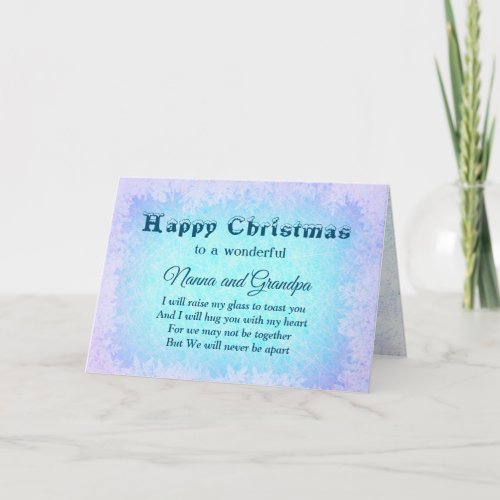 Happy Christmas Son and Nanna  Grandpa Distance Card