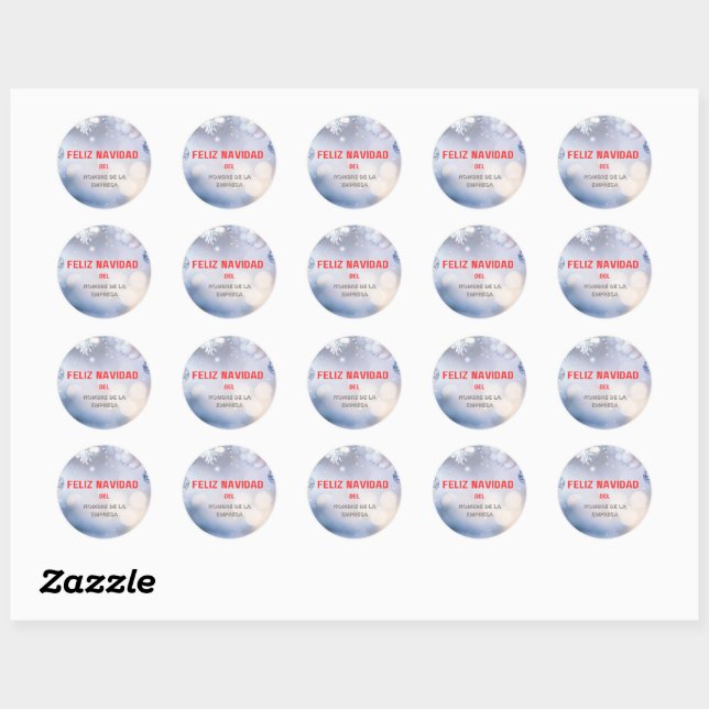 Happy Christmas sticker- feliz Navidad (Spanish) Classic Round Sticker (Sheet)