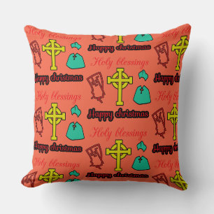 happy Christmas Throw Pillow