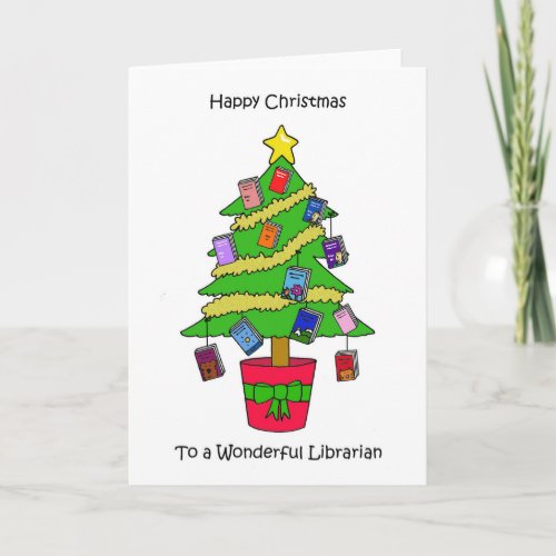 Happy Christmas to a Wonderful Librarian Card