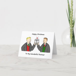 Happy Christmas to Gay Male Partner Holiday Card