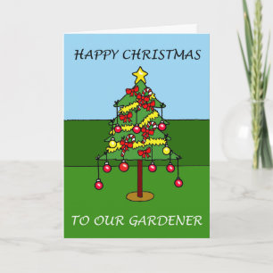 Happy Christmas to Our Gardener Holiday Postcard