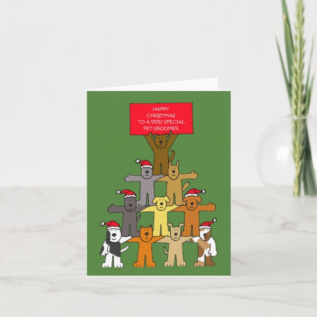 Happy Christmas to Pet Groomer Card (Front)