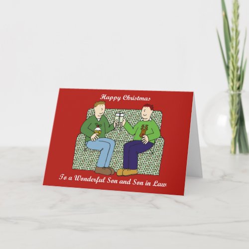 Happy Christmas to Son and Son in Law Card