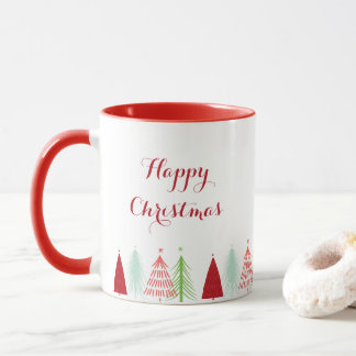 Happy Christmas Tree Row Mug