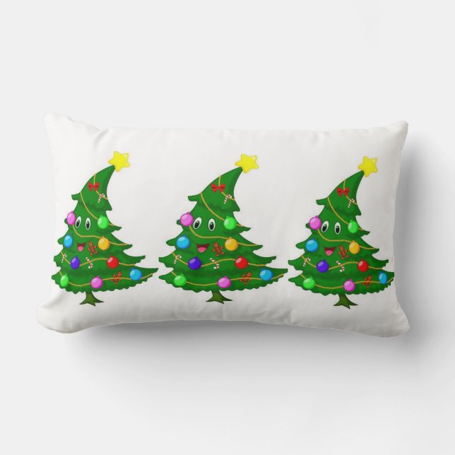 **HAPPY CHRISTMAS TREES** CHRISTMAS PILLOW (Front)