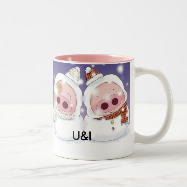 happy christmas Two-Tone coffee mug (Right)
