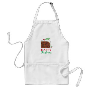 Happy Christmas UK British Cake Slice Homemade Adult Apron