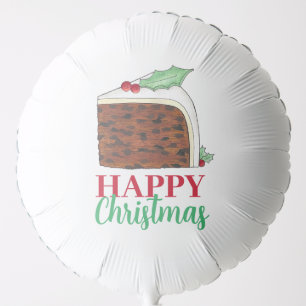 Happy Christmas UK British Cake Slice Homemade Balloon