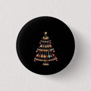Happy Christmas Ukulele Instrument Christmas Tree Button
