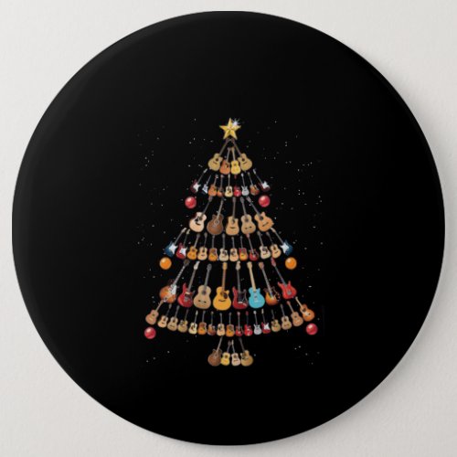 Happy ChristmasUkulele Instrument Christmas Tree Button