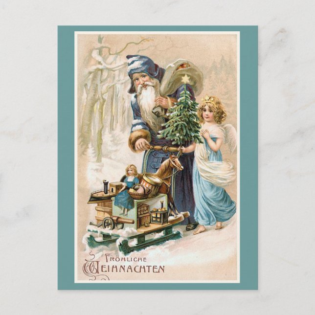 Happy Christmas Vintage German Holiday Postcard (Front)