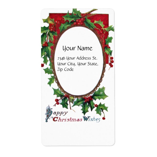 HAPPY CHRISTMAS WISHES LABEL (Front)