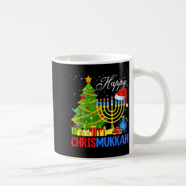 Happy Christmukkah Funny Hanukkah Christmas Happy  Coffee Mug (Right)