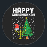 Happy Christmukkah Jewish Christmas Hanukkah Chanu Classic Round Sticker<br><div class="desc">Happy Christmukkah Jewish Christmas Hanukkah Chanukah Gift</div>