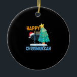 Happy Christmukkah Jewish Christmas Santa Hanukkah Ceramic Ornament<br><div class="desc">This is a great gift for your family,  friends during Hanukkah holiday. They will be happy to receive this gift from you during Hanukkah holiday.</div>