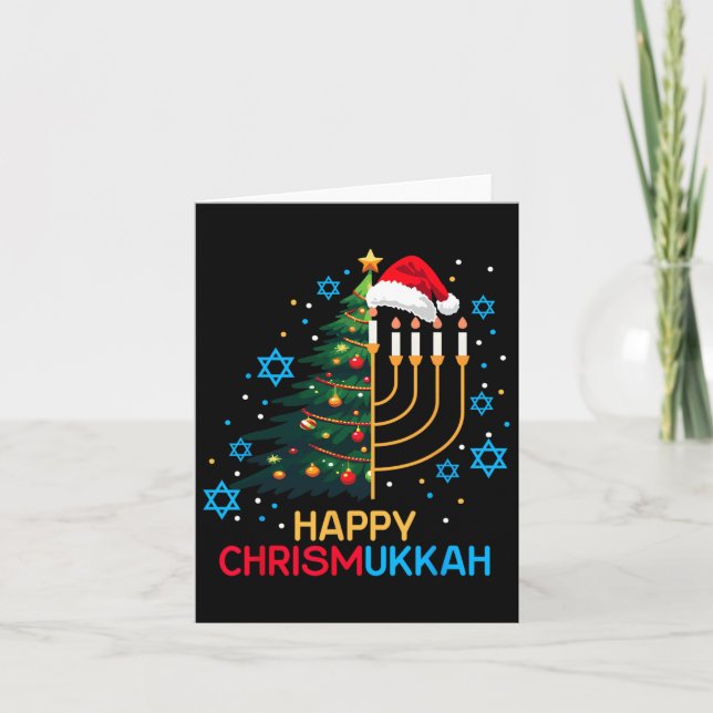 Happy Christmukkah Merry Christmas Hanukkah Jewish Card (Front)