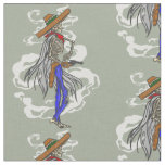 happy cinco de mayo cowboy skeleton fabric