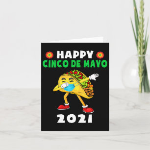 Happy Cinco De Mayo Cute Taco Wearing Mask Kids To Card
