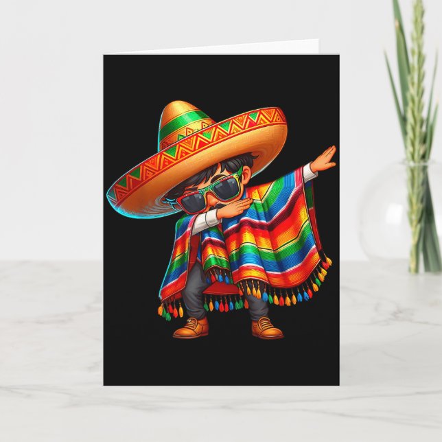 Happy cinco de mayo dabbing boy man mexican card (Front)