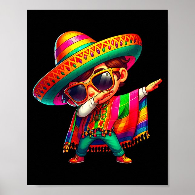Happy cinco de mayo dabbing boy man mexican poster (Front)