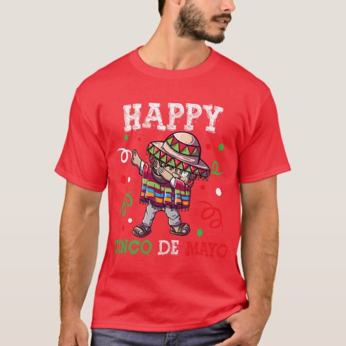 Happy Cinco de Mayo Dabbing Sombrero Mexico Mexica T_Shirt