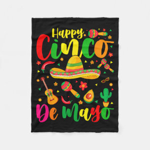 Happy cinco de mayo fiesta mexican party 5 de mayo fleece blanket