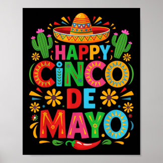 Happy Cinco De Mayo Fiesta Mexican Party Men Women Poster