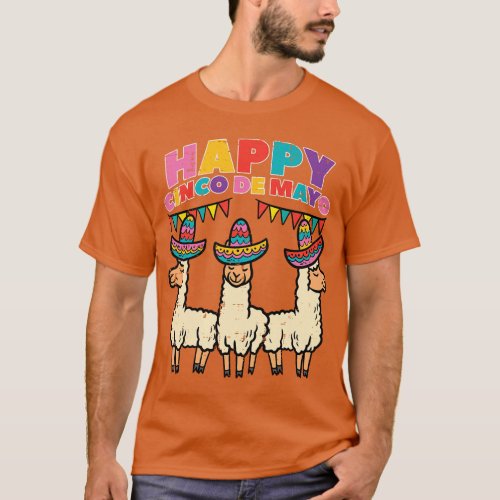 Happy Cinco De Mayo Llamas Funny Mexican Fiesta Pa T_Shirt