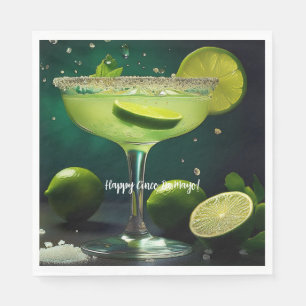 Happy Cinco de Mayo Margarita with Limes Custom Napkins