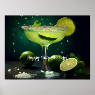 Happy Cinco de Mayo Margarita with Limes Custom Poster