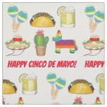 Happy Cinco de Mayo Mexican Fiesta Celebration Fabric