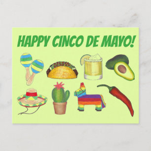 Happy Cinco de Mayo Mexican Fiesta Celebration Invitation Postcard
