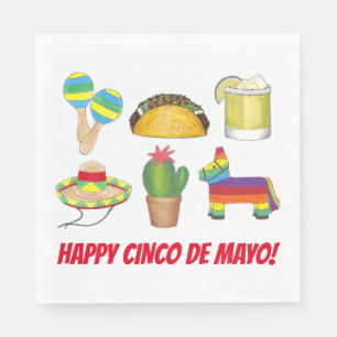 Happy Cinco de Mayo Mexican Fiesta Celebration Napkins