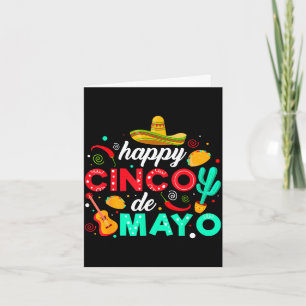 Happy cinco de mayo mexican fiesta tacos sombrero card