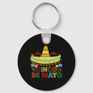 Happy Cinco De Mayo Mexico Fiesta Taco Guitar Cinc Keychain