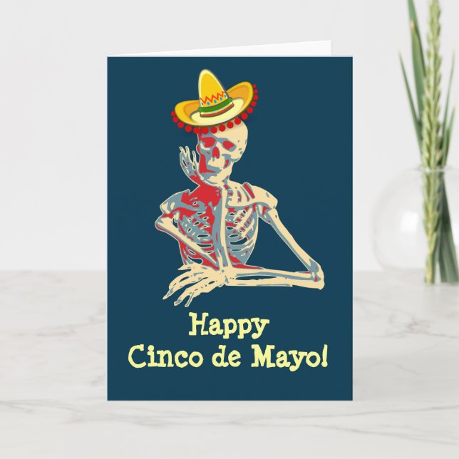 Happy Cinco de Mayo Skeleton Card (Front)